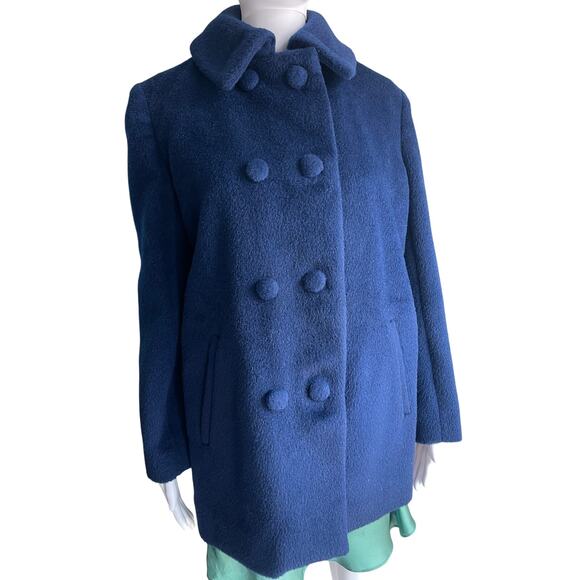 Vintage Vogue Paris Original Navy Wool Double Breasted Coat Size Small - Picture 7 of 7
